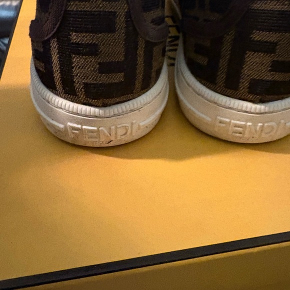 Fendi Cream and Tan Domino Sneakers - Picture 3 of 7